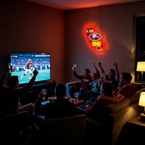 Image of Football Neon Sign for Wall Decor Football Logo Neon Light for Man Cave