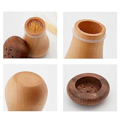 Agirlvct Toothpick Holder Dispenser, Wood Cute Mushroom Toothpick Dispenser Container For Home Kitchen Restaurant Hotel(With Toothpicks) #TOP3