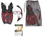 Aqualung Tropez LX Mask/Seabreeze II Snorkel/Trek Fins/Snorkeling Video...