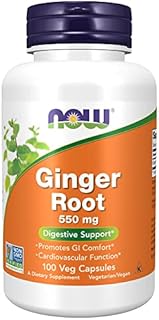 NOW Supplements, Ginger Root (Zingiber officinale) 550 mg, Digestive Support*, 100 Veg Capsules