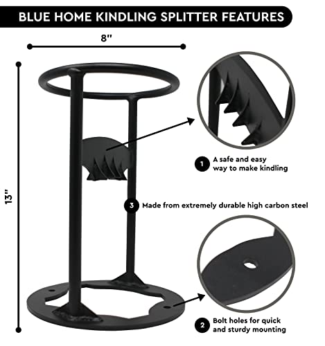 Blue Home Xl Kindling Splitter — With 5.5 Lbs Sledge Hammer — Easy Portability — Manual Log Splitter (Original Kindling Splitter) #TOP2