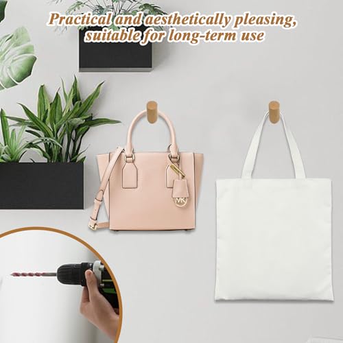 6 Pcs Wooden Coat Hooks, Hat Pegs, Hanger for Hanging Clothes Scarves, Towel and Headphone in Bedroom, Living Room, Hallway - Image 4