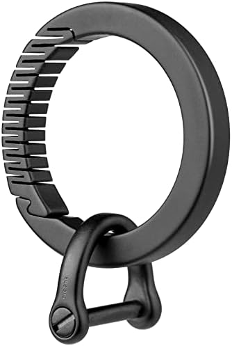 TISUR Titanium Carabiner Keychain Clip,D Key Rings for Keychains,Quick Release Keychain ,Key Chain Clip for Men Women (Black)