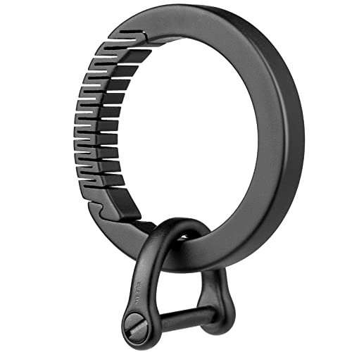 TISUR Titanium Carabiner Keychain Clip,D Key Rings for Keychains,Quick Release Keychain,Key Chain Clip for Men Women (Black) by TISUR - Used condition - US$22.30