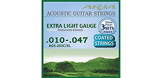 ARIA(アリア) AGS-203C Extra Light 3Setアコースティックギター弦