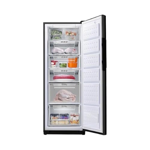 SHARP Vertical Deep Freezer No Frost Capcity 250 Liter,6 Drawers J-Tech Inverter,Digital Control, Eco Mode,Express Freezing, Black FJ-EC23(BK)