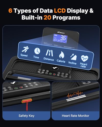 Image of MERACH Treadmill with 18% Auto Incline, 55 inch / 47 inchx18 inch Wide Belt Treadmills, 350LBS Heavy Duty Treadmill, 3.5HP Brushless Incline Treadmill for Home, Foldable Treadmill with Screen & Heart Rate Monitor