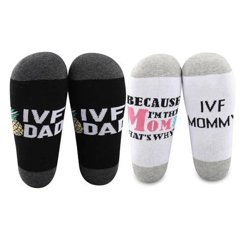 CMNIM Ivf Sock Transfer Day Couples Gift IVF Pregnancy Gift IVF Transfer Sock for IVF Mom and Dad Infertility Warrior Socks