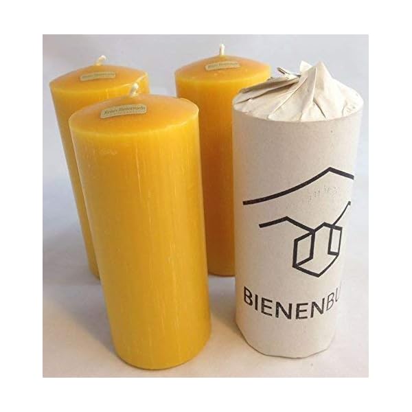 BienenBude I Bienenwachskerzen I 4 StÃ¼ck 15 x 6 cm I Handgefertigte Stumpenkerzen I Direkt vom Imker – Bild 4