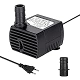Mini Aquarium Pumpe,Ultra Leise Wasserpumpen 3W 240L/H mit Hohem Hub Brunnenpumpe mit 1,4 m Netzkabel für Aquarien Teich Brunnen Statuen Hydrokultur