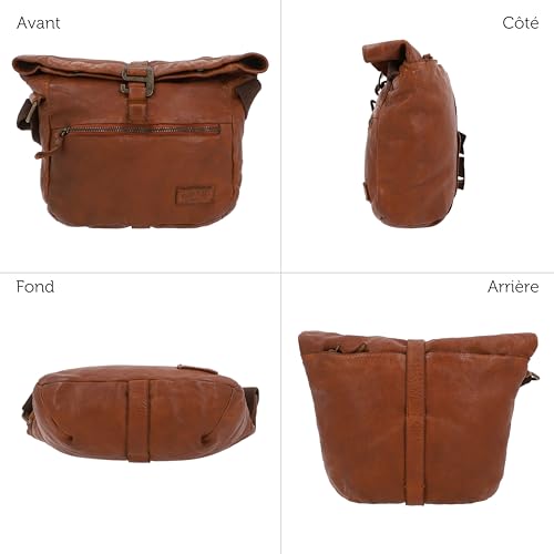 Sac à épaule en cuir Gusti Auna, l'élégance du marron