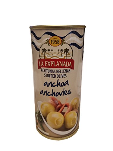 La Explanada Anchoa Olives Green Spanish Olives Stuffed with Anchovies 360 Gram