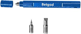 Betgod 3-in-1 Golf Club Groove Sharpener - Re-Grooving Tool for U & V-Grooves - Generates Optimal Backspin (Blue)