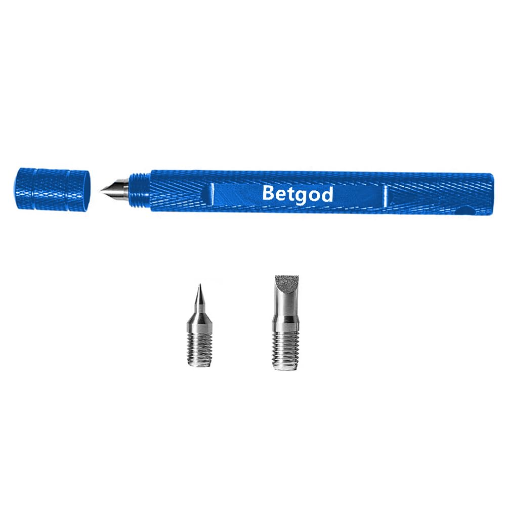 Betgod 3-in-1 Golf Club Groove Sharpener - Re-Grooving Tool for U & V-Grooves - Generates Optimal Backspin (Blue)