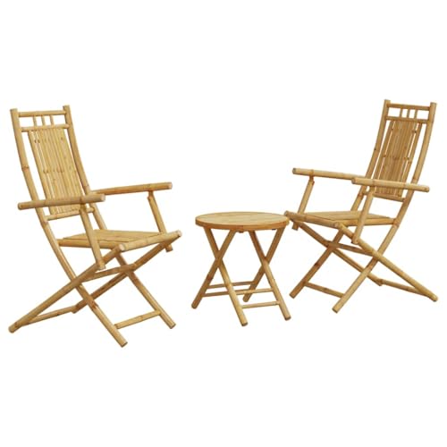 Ensemble de 3 pièces en bambou imperméable avec table de terrasse - 2