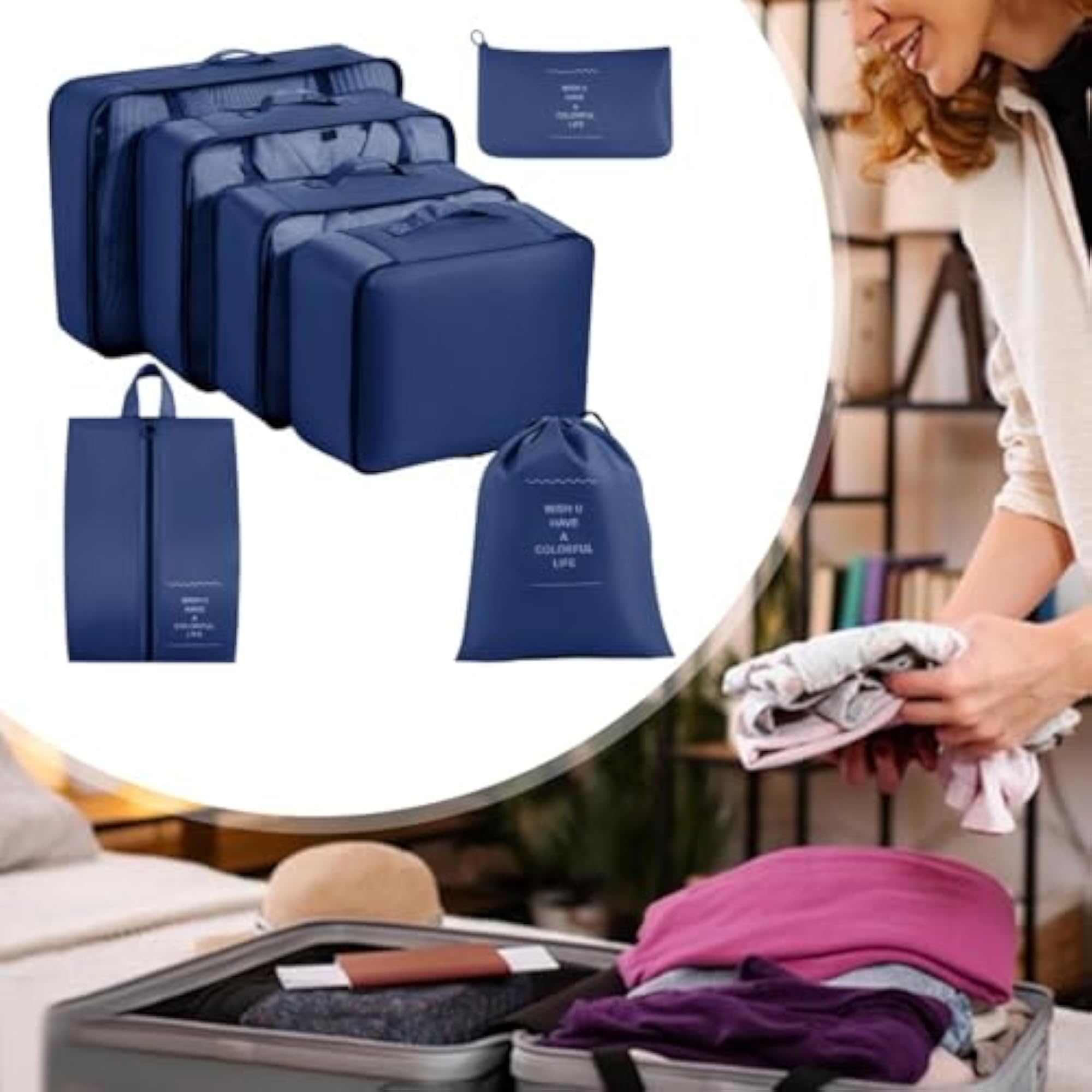 Packing Cubes for Luggage Organisers, 7 Piece Set