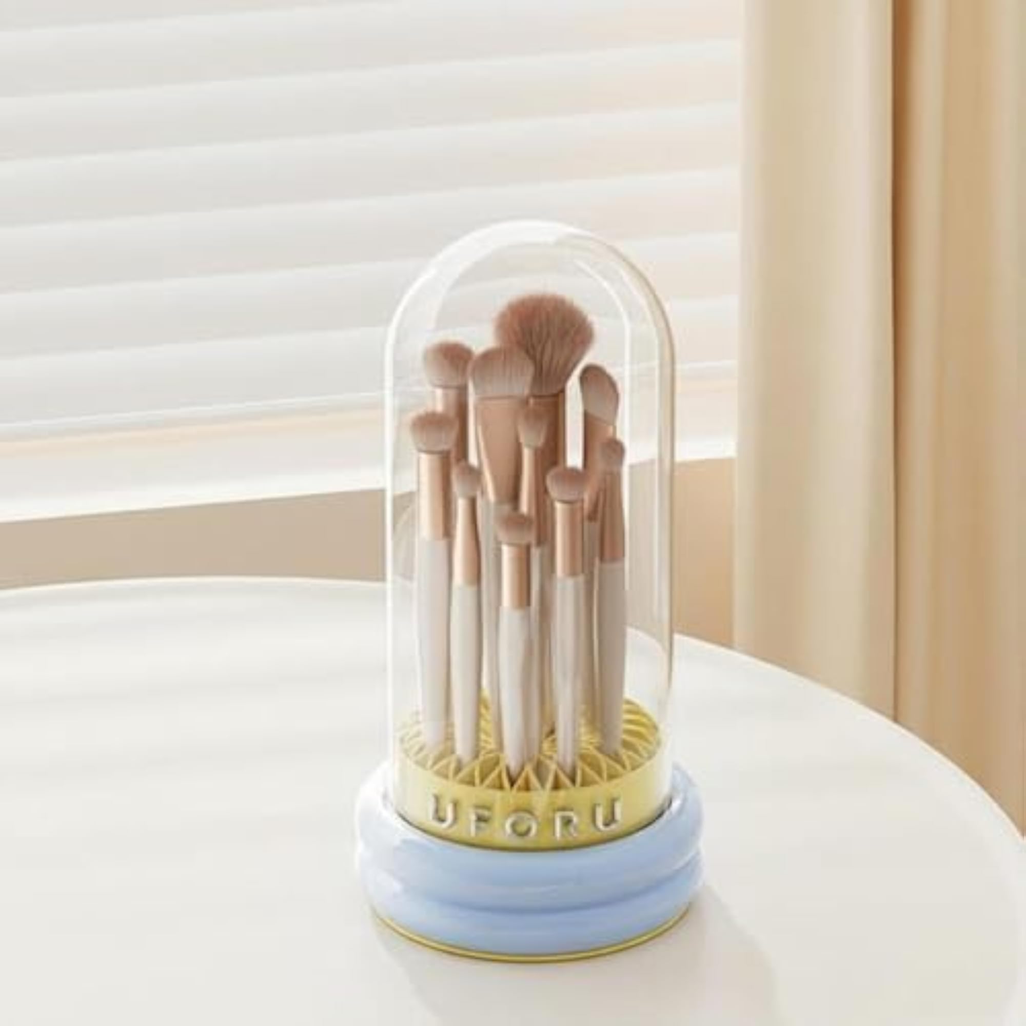 Bubble Blue Makeup Brush Organizer, Dustproof Storage