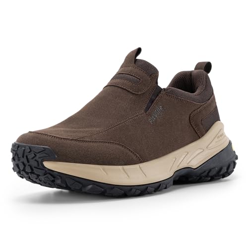 FitVille Tênis masculino extra largo, impermeável, sem cadarço, para caminhadas ao ar livre, para pé