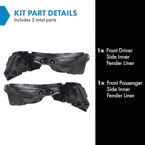 Image of TRQ Front Inner Fender Liner Set Compatible with 2009-2020 Dodge Journey CH1248141 CH1249141