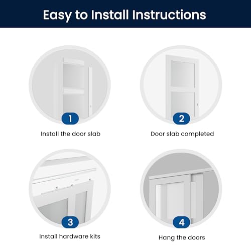 Image of Sliding Closet Door for 64 inch x 80 inch Opening with Hardware Kit White