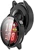Funda protectora de PC compatible con Huawei Watch GT Runner 2, cubierta delgada de PC con protector de pantalla de vidrio templado de cobertura total 3D para smartwatch Huawei Watch GT Runner 2 (Negro*Rojo) 6