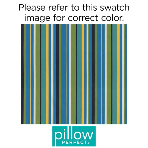 Pillow Perfect Outdoor/Indoor Topanga Stripe Lagoon Throw Pillows, 2 Count (Pack Of 1), Blue #TOP1