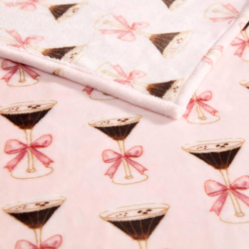 Image of Betsey Johnson - Reversible Throw Blanket, 50 x 70, Ultra Soft Plush Blanket for Blanket for Bed & Couch, Betsey Martini Pink