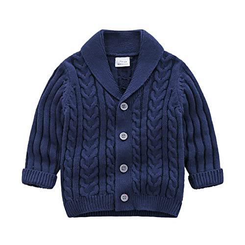 Boys Fall Sweater Girls Boys Solid Spring Winter Long Sleeve Button Knit Sweater Coat Fleece Jackets for Toddler