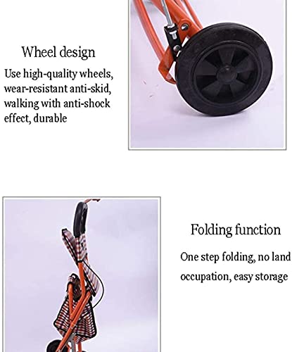 Trolley Einkaufstrolley Praktischer Klappwagen - Vierrädriger Einkaufswagen für ältere Menschen - Ein Rollator mit Rollsitzen – Bild 4