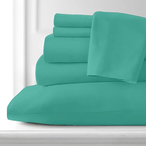 Miniatura 2 de Luxury Home Hotel Collection - Juego de sábanas de rayón derivado de bambú, 6 piezas, matrimonial, menta