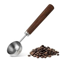 Kaffeelöffel Portionierer Retro Kaffeelöffel aus Edelstahl 15ml Kaffee Dosierlöffel Schwarzem Walnuss-Griff für Messen von Kaffeebohnen Gemahlene Bohnen Tee