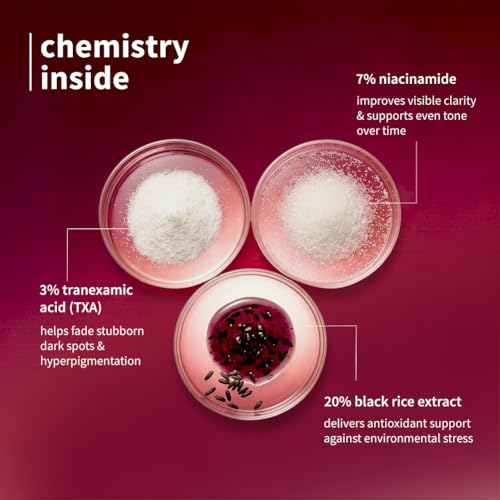 Image of Plum Black Rice & Niacinamide-TXA 10% Night Clarity Jelly Serum | visibly reduce dark spots, stubborn acne marks, and improve overall skin clarity| 25g