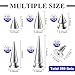 HAPY SHOP 200 Sets Cone Spikes and Studs Silver Metal Studs Rivets Studs for Clothing,Punk Spikes DIY Craft Decoration, Multiple Sizes in a Box