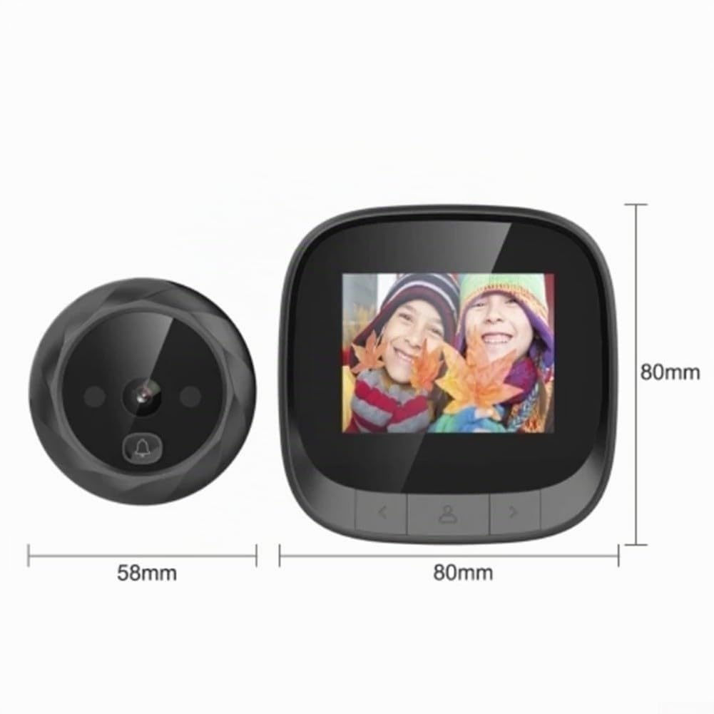 Judas de Porte, Visiophone Connecté Interphone Vidéo 2,4 Pouces avec caméra numérique HD, Vision Nocturne Infrarouge, Audio Bidirectionnel pour la sécurité de la Maison