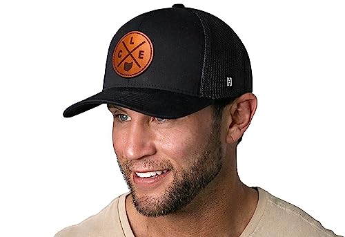 Image of HAKA State City Trucker Hat for Men & Women, Adjustable Baseball Hat, Mesh Snapback, Sturdy Outdoor Black Golf Hat