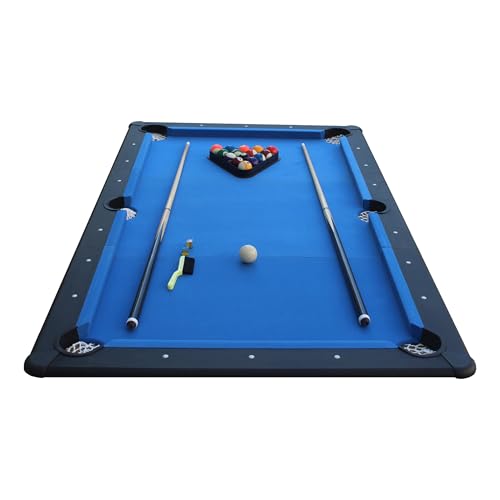 Bandeja de Billar Convertible 3 Paneles con Accesorios, Superficie MDF de Alta Densidad, Verde (Azul, M)