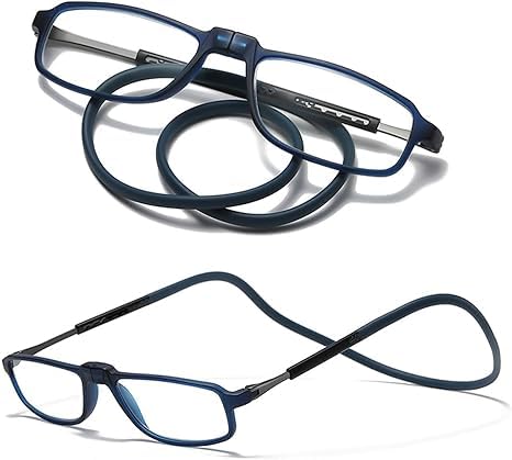 SrgdHjyfd Gafas de Lectura de Cuello Plegable, Lente de Resina de Alta definición, Gafas de Lectura portátiles magnéticas Ajustables.-Hawksbill Box||400