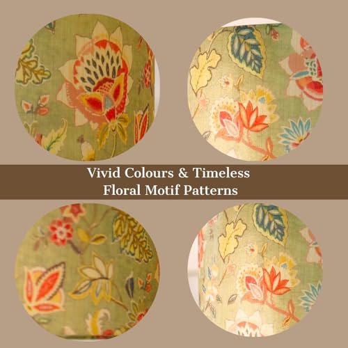 Image of Dreamy Walls 10.5'' Drum Lamp Shade for Bedroom, Living Room | Handcrafted Printed Faux Silk Replacement Lampshade Only | Easy Assembly, 10.5x8.5 Inches, Persian Flowers Shade (Pack of 2)