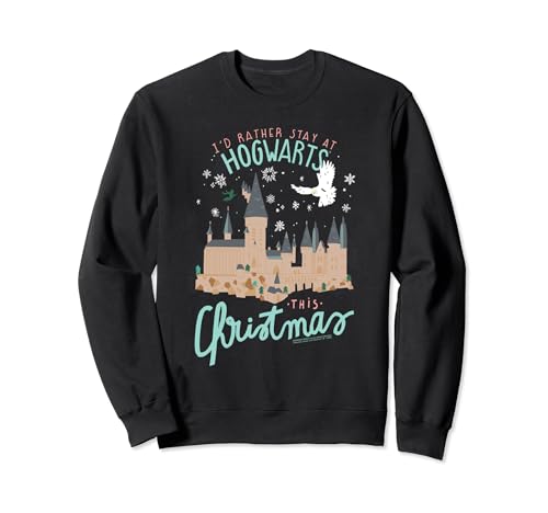 Image of Harry Potter I'd Rather Stay At Hogwarts This Christmas Sweatshirt