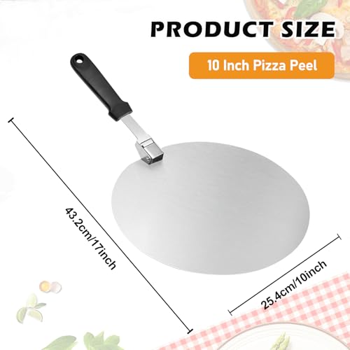 Pizzaschaufel, perforiert, professionell, perforiert, 25 x 25 cm, großer Ständer, mit klappbarem Griff für Ofen und Grill zum Kochen von Pizza, Brot, stabiler