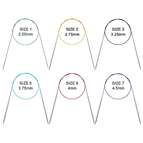 Aiguilles à Tricoter Circulaires En Acier Inoxydable, 14 Tailles