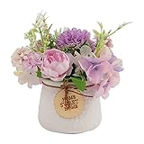 Bellissimo ： Puoi posizionare questo fiore simulato nel suo vaso ovunque tu voglia decorarlo, poiché il fondo del vaso è liscio e levigato e non si inclina facilmente.