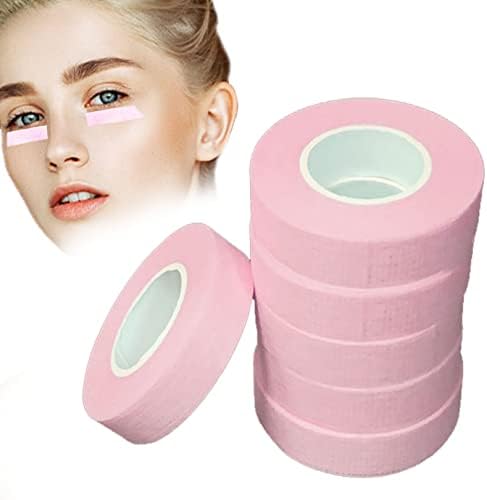 CODKU 6 Rolls Eyelash Tape, Adhesive Lash Tape, Eyelash Extension Tape Medical Tape Breathable Micropore Fabric Tape for False Eyelash Extension Tape, Pink
