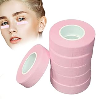 CODKU 6 Rolls Eyelash Tape, Adhesive Lash Tape, Eyelash Extension Tape Medical Tape Breathable Micropore Fabric Tape for False Eyelash Extension Tape, Pink