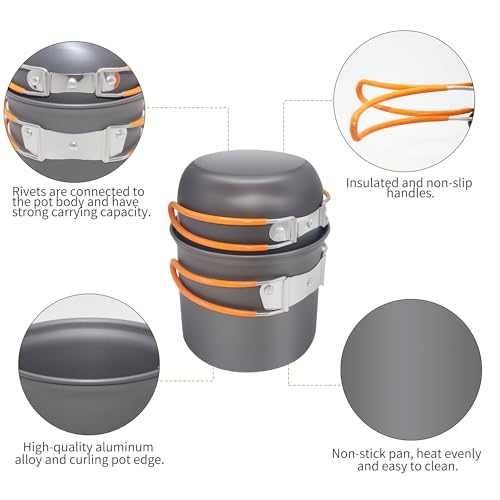 Set de Cocina para Camping KVNIFHS Outdoor Boiler con Estufa Mini y Cuchillo Seahorse miniatura 2