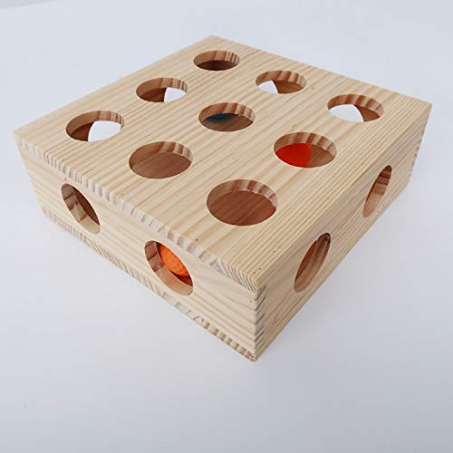 Interactive Cat Toy Puzzle Box Wooden Treat Maze Scratcher Peek Play Toy Box Fun Interactive Cat Toy Fun Hide And Seek Cat Agility Toys #TOP5
