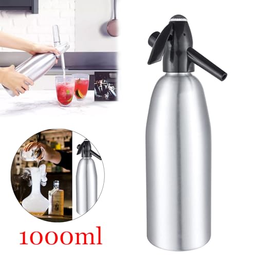 Miniatura 5 de Sifón Portátil De Refresco De Aluminio Para El Hogar, 1 Litro, Para Hacer Agua Carbonatada, Kit Nostálgico De Agua Con Gas Para Refrescar Seltzer, Cócteles, Jugos Y Bebidas Gaseosas Plata