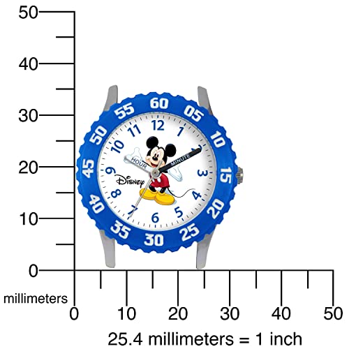 Disney Mickey Mouse Kids' Bezel Stainless Steel Time Teacher Analog Leather Strap Watch #TOP4