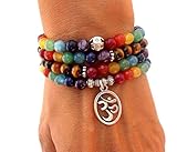  Siete chakras 108 mala, Rosario budista collar o pulsera