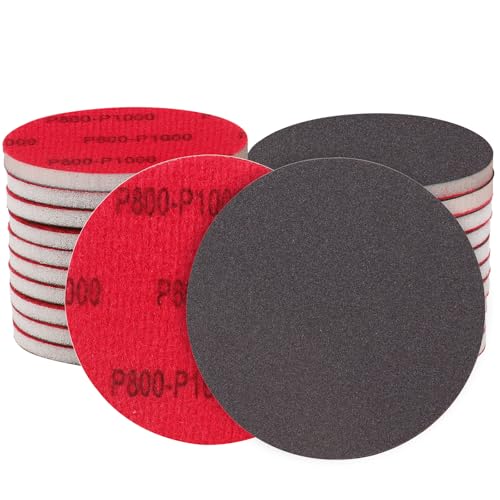 Disques éponges de ponçage réutilisables à crochet et boucle pour ponceuse orbitale 15,2cm